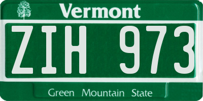 VT license plate ZIH973