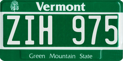 VT license plate ZIH975