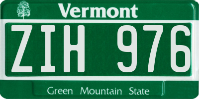 VT license plate ZIH976