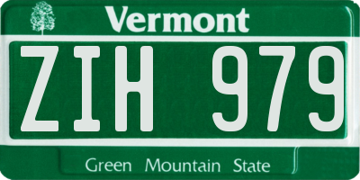 VT license plate ZIH979