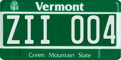 VT license plate ZII004