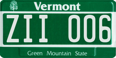 VT license plate ZII006
