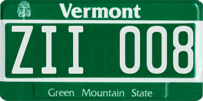 VT license plate ZII008