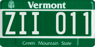 VT license plate ZII011