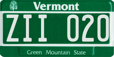 VT license plate ZII020