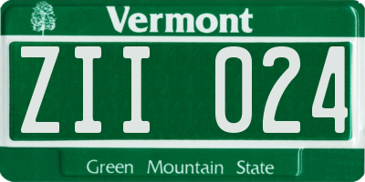 VT license plate ZII024
