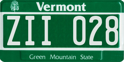 VT license plate ZII028