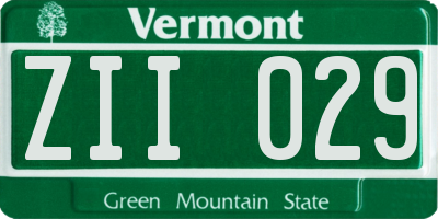 VT license plate ZII029