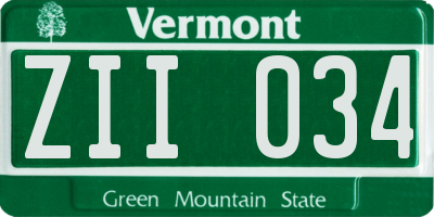 VT license plate ZII034