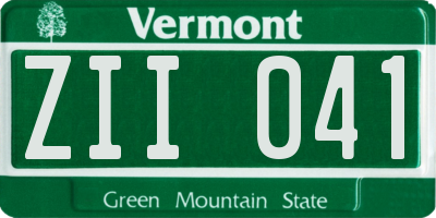 VT license plate ZII041