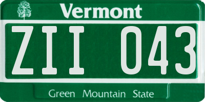 VT license plate ZII043