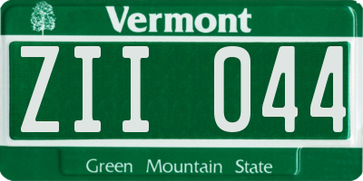 VT license plate ZII044