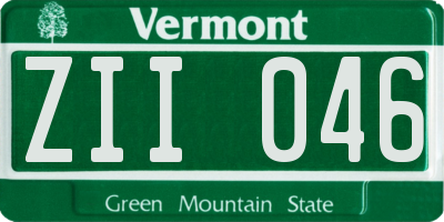 VT license plate ZII046