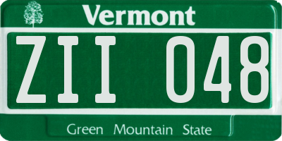 VT license plate ZII048