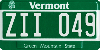 VT license plate ZII049