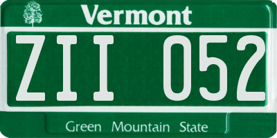 VT license plate ZII052
