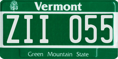 VT license plate ZII055