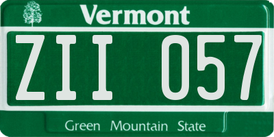 VT license plate ZII057