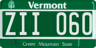 VT license plate ZII060