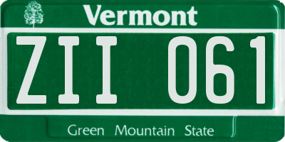 VT license plate ZII061