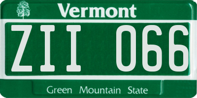 VT license plate ZII066