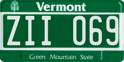 VT license plate ZII069