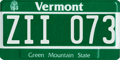 VT license plate ZII073