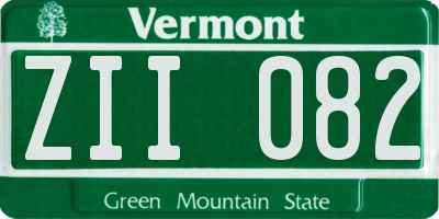 VT license plate ZII082
