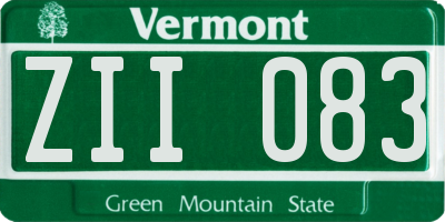 VT license plate ZII083