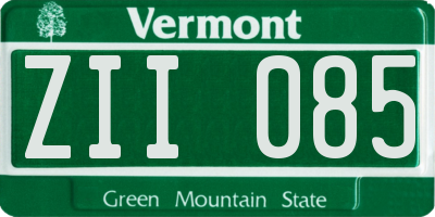 VT license plate ZII085