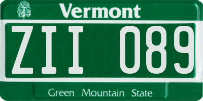 VT license plate ZII089