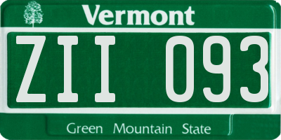 VT license plate ZII093