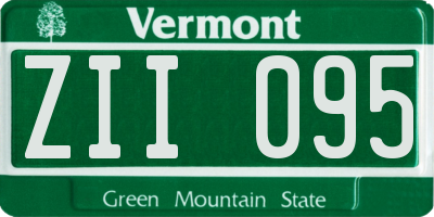 VT license plate ZII095