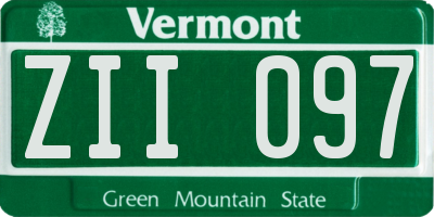 VT license plate ZII097