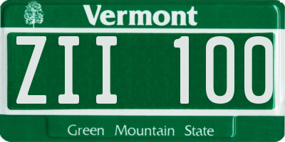 VT license plate ZII100