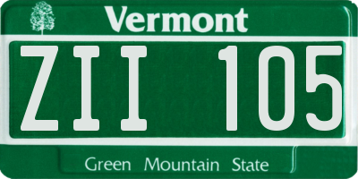VT license plate ZII105