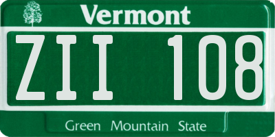 VT license plate ZII108