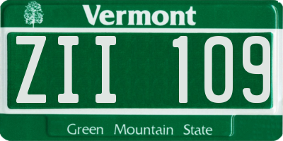 VT license plate ZII109
