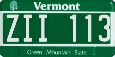 VT license plate ZII113