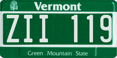 VT license plate ZII119