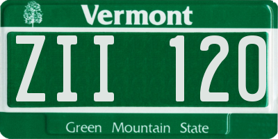 VT license plate ZII120