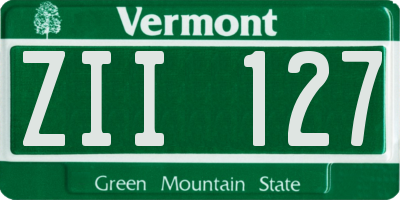VT license plate ZII127