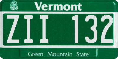 VT license plate ZII132