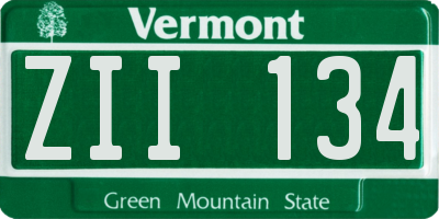 VT license plate ZII134
