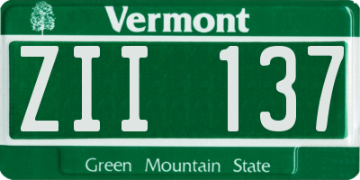 VT license plate ZII137