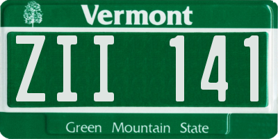 VT license plate ZII141