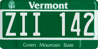 VT license plate ZII142