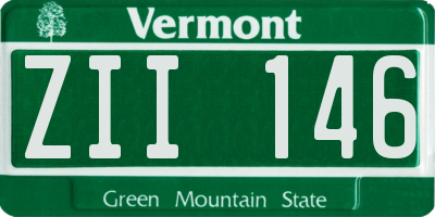 VT license plate ZII146