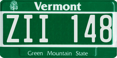 VT license plate ZII148