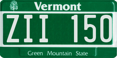 VT license plate ZII150